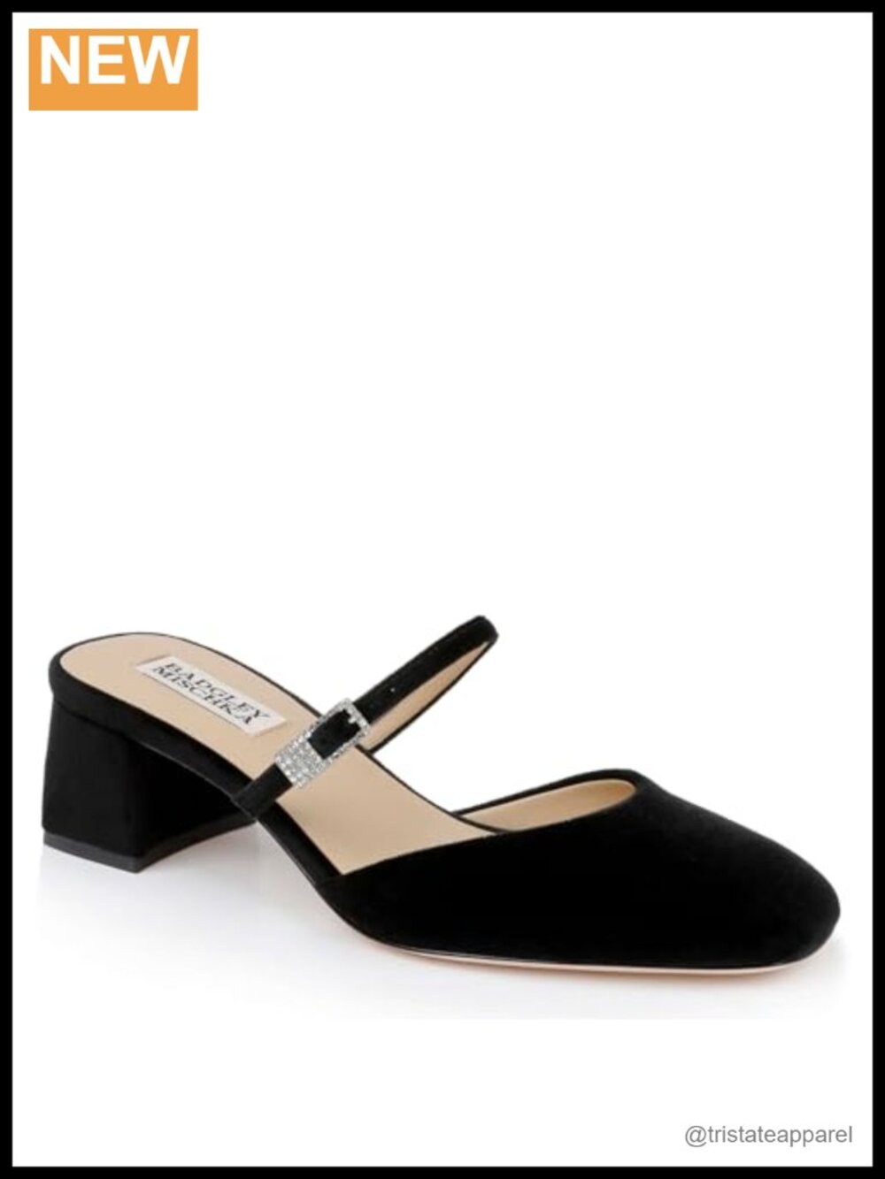 Block Heel Round Toe Pull-On Pump with Leather Lining